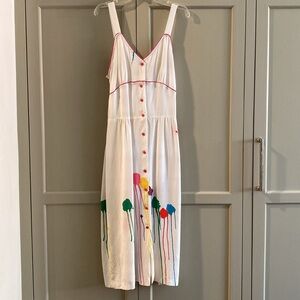 Vintage 80s Rainbow Paint Dress